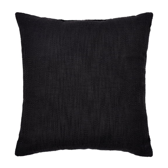 Mainstays Solid Texture Polyester Square Decorative Throw Pillow, 18" x 18", Black