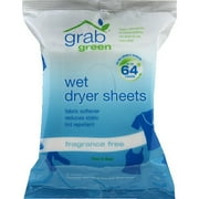 ***Discontinue***Grab Green Wet Dryer Sheets, 32 count, (Pack of 6)