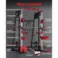 thumbnail image 4 of TROPOW Smith Machine Home Gym All in One, 2200LBS Squat Rack Power Cage Workout Equipment with Smith Bar, LAT Pull-Down Systems, Cable 1, Leg Hold-Down and More Attachments, 4 of 9