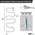 thumbnail image 6 of Iron Forge Cable Flat Plug 14 Gauge Power Cord Replacement - 6ft,15 Amp Gray Heavy Duty, 14/3 SJT 3 Prong Cable for Appliances & Power Tools, 6 of 8