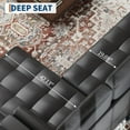 thumbnail image 4 of L-Shaped Sectional Sofa with Convertible Chaise - Modern Mid-Century Faux Leather Deep Seat Couch, Black, 4 of 5