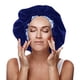 thumbnail image 4 of Zhuge Gorro de satén sedoso de color sólido, gorros para mujer, gorro sedoso para cabello rizado, gorro para dormir para mujer, doble capa azul real, 4 of 4