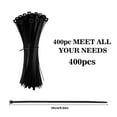 thumbnail image 2 of 400PCS 10-Inch White Nylon Cable Ties, 40 lbs Tensile Strength, Self-Locking Zip Ties for Home Office Outdoor Use, 2 of 7