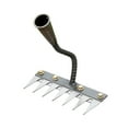 thumbnail image 3 of figatia Garden Rake Gardening Hand er Tool Steel Rust Resistant Remover Manual er Claw for Lawn Defoliating ing Loosening 7 Tines, 3 of 8