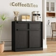 thumbnail image 2 of Juiluna Sideboard Buffet Cabinet with 2 Drawers, 31.5 in Large Coffee Cabinet with Storage, Modern Storage Buffet Table for Kitchen Dining Room, Living Room, Black, 2 of 7
