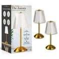 thumbnail image 4 of Bell + Howell Aurora Table Lamp Small Cordless Touch LED Rechargeable Lamp for Bedside Desk Nightstand Gold Base - pack of 2, 4 of 6