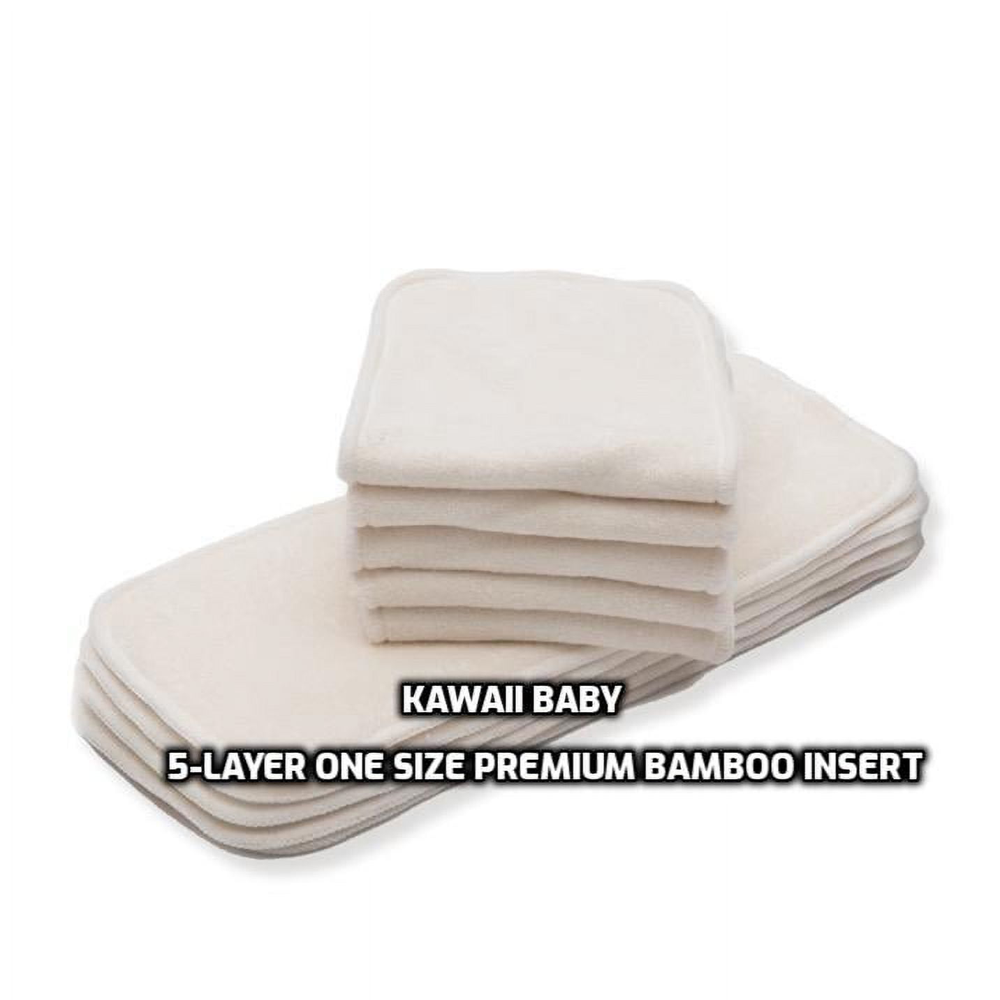 KaWaii Baby Blue Dream  Set | 6 One Size Printed  Cloth Diapers | 6 Bamboo Inserts | 1 Free Swim Diaper | for Daily Use