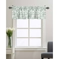 thumbnail image 3 of Vintage Farm Green Floral Pattern Curtain Valances for Kitchen Windows,Rod Pocket Short Valance Pastoral Flower on White Window Treatment for Living Room Bathroom Bedroom,42" x 18"-1 Panel, 3 of 9