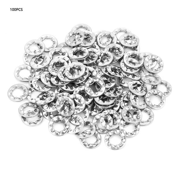 Toothed Lock Washer,100pcs Stainless Steel Serrated Stainless Steel Lock Washers Lock Washers Finely Tuned Performance