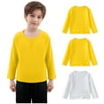 thumbnail image 3 of Unisex Kids Crew Neck Sweatshirts 3-Pack | Long Sleeve Cotton Pullover | Fall Winter Basic Tee Set for Boys & Girls, Everyday Casual Wear, 3 of 7