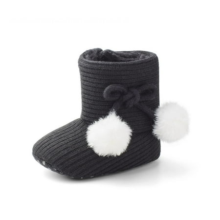 

bangyoudaoo Newborn Baby Cotton Booties Stay on Slipper Winter Warm Soft Shoes Non-Skid Infant Ankle Boots Crib Shoes
