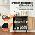 thumbnail image 2 of KFFKFF Wicker Cabinet, Wicker Storage Unit with 2 Magnetized Doors and Flexible Shelves, Console Buffet Cabinet for Corridor, Foyer, Lounge, or Kitchen, Ebony, 2 of 9