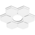 thumbnail image 2 of 14"OD x 4"ID x 4 3/4"C x 1"P Daisy Architectural Grade PVC Contemporary Ceiling Medallion, 2 of 11