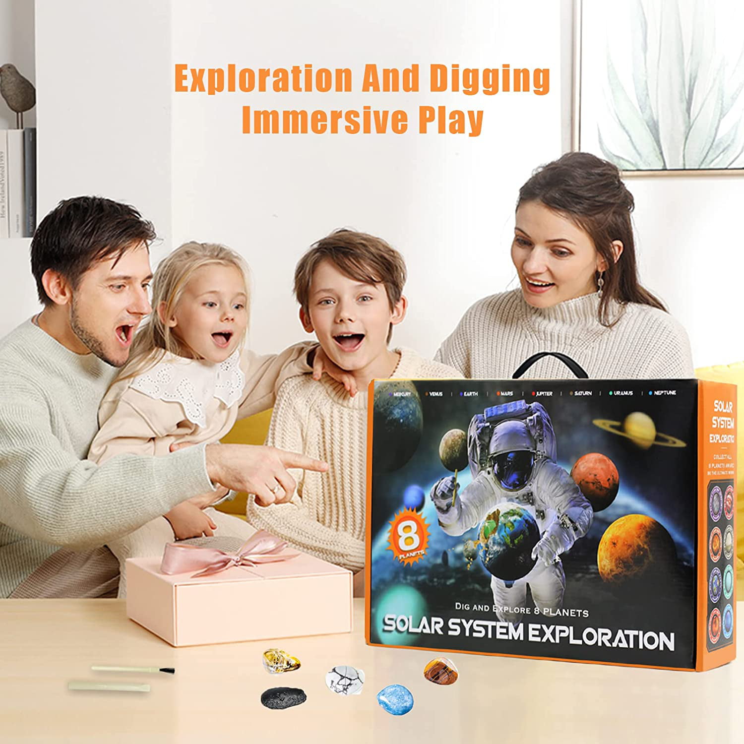 Solar System 9 in 1 Gemstone Dig Kit for Kids - Gem Digging Toys 9 Planets,  Excavate 72 Real Gems, Geology Science STEM Toys for 5 6 7 8 9 10 11 12