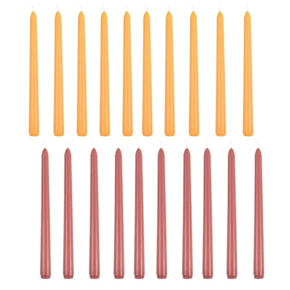 Sungmor 20PCS 10in Long Scented Taper Candles, Natural Soy Wax Smokeless & Dripless Taper Candlestick, Romantic 2-Color Dinner Candles, Premium Aroma Candles for Wedding Party Festival Home Decor