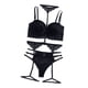 thumbnail image 3 of Conjunto de lencería para mujer, elegante y a la moda, con sujetador de encaje, bragas y liguero, ropa de dormir para la noche de bodas, color negro, XL, 3 of 12