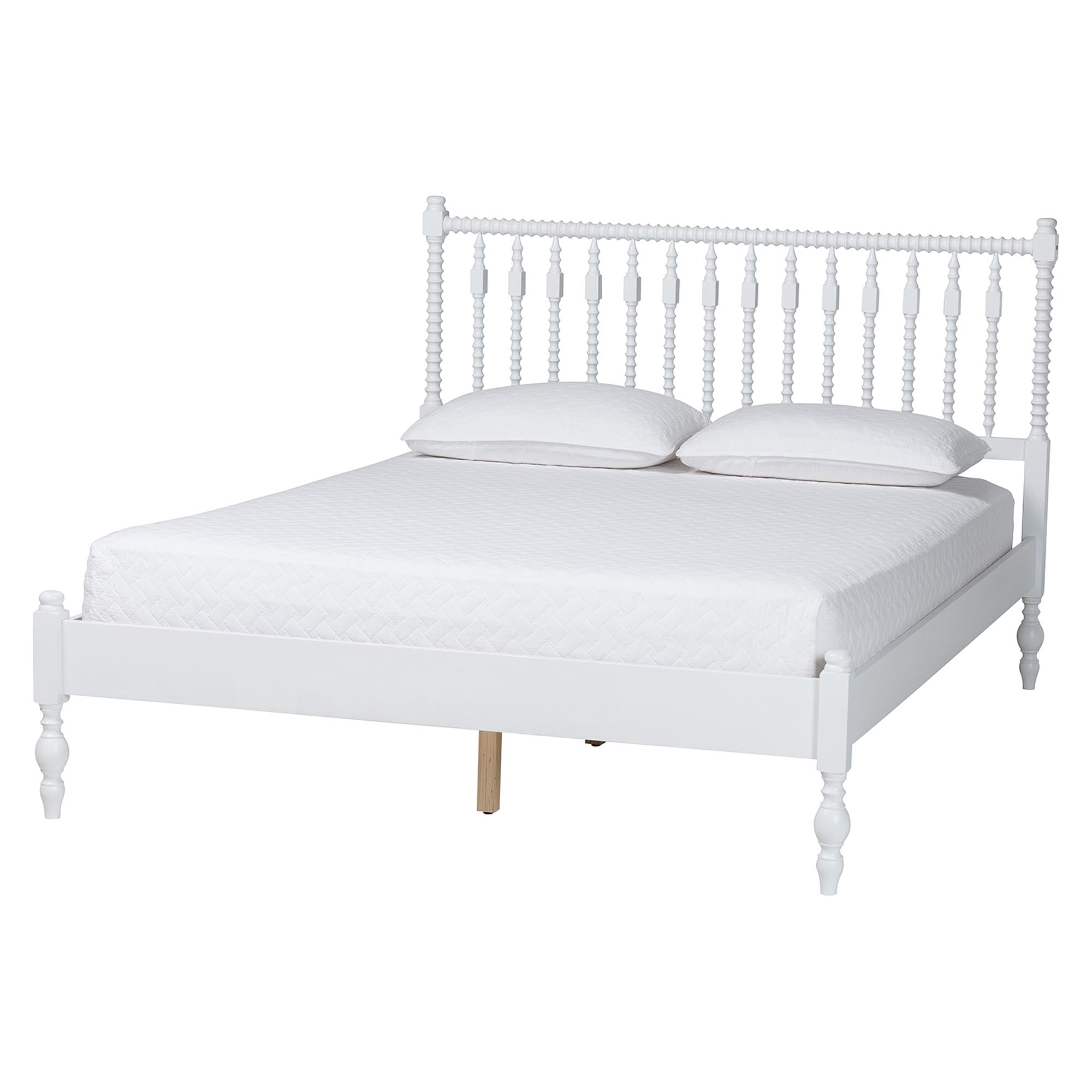 Baxton Studio Callison Farmhouse Platform Bed, Queen, White