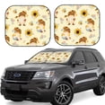 thumbnail image 6 of Kdxio Watercolor Bee Honey Honeycomb Bee Print 2-Piece Sun Shade Front Windshield - Foldable Car Front Window Sunshades For Most Sedans Suv Truck, 6 of 6