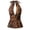 Coffee-ZBKSl, variant on Womens Halter Tie Back Ruched Crop Top Slim Fit Summer Sleeveless Vest M