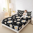thumbnail image 4 of Homewish Rustic Groovy Daisy Full Size Sheets for Kids, Vibrant Flower Floral Bed Sheets, Kawaii Cartoon Sheet Sets, Breathable Home Decor, 4pcs, 4 of 7