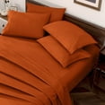 thumbnail image 2 of Luxury Hotel Bed Sheets and Pillowcase Set 1000 Thread Count 100% Cotton, 15" Inch Deep Pocket Premium Hotel Quality Smooth & Soft Bedding Sheet Set, Short Queen Size - Burnt Orange Solid, 2 of 4