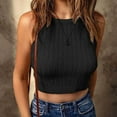 thumbnail image 4 of Birdeem Fashion Sexy Womens Halter Solid Color Pullover Sleeveless Top Short Ladies Vest, 4 of 6