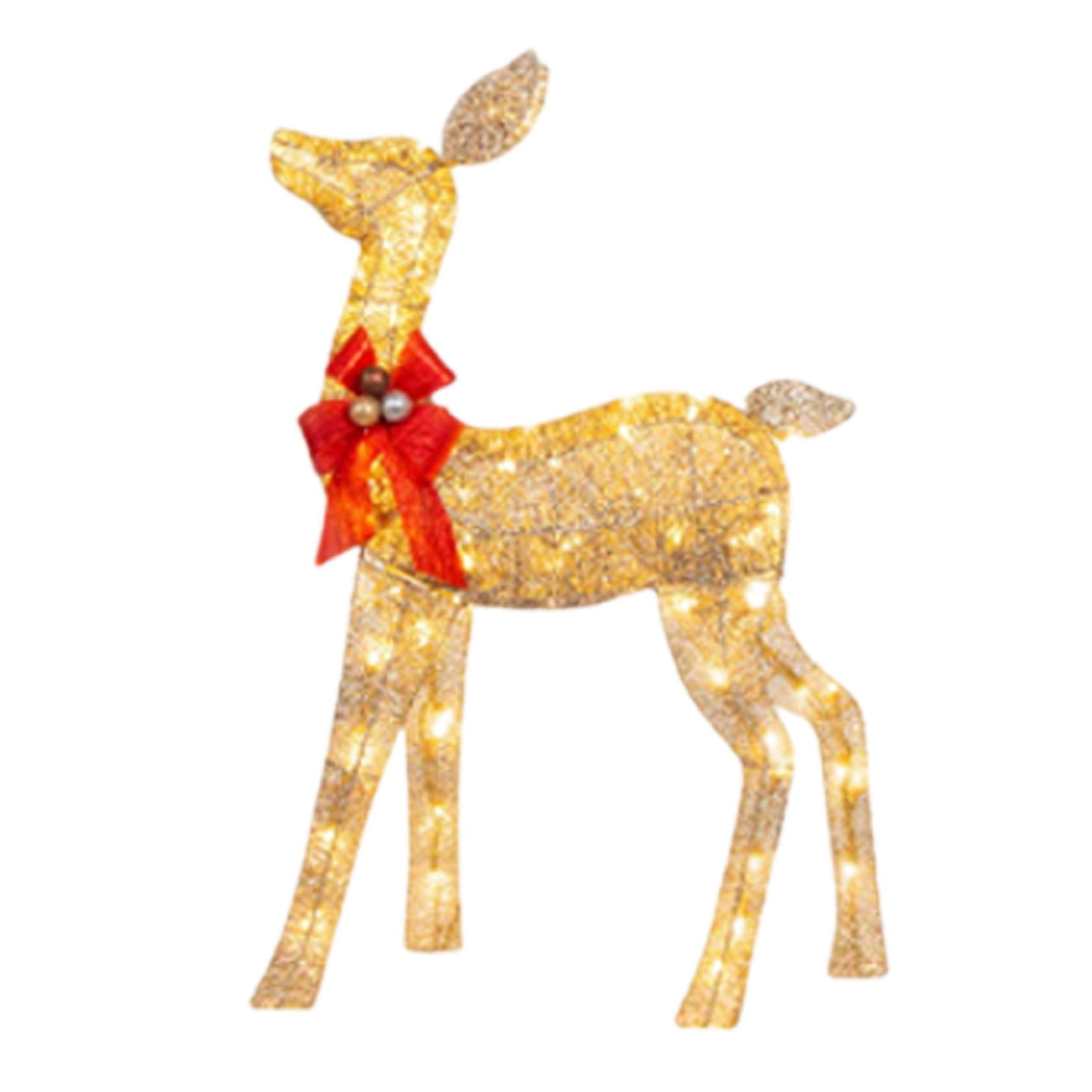 Kingzram Flat style Lighted Christmas Deer Outdoor Yard Decorations