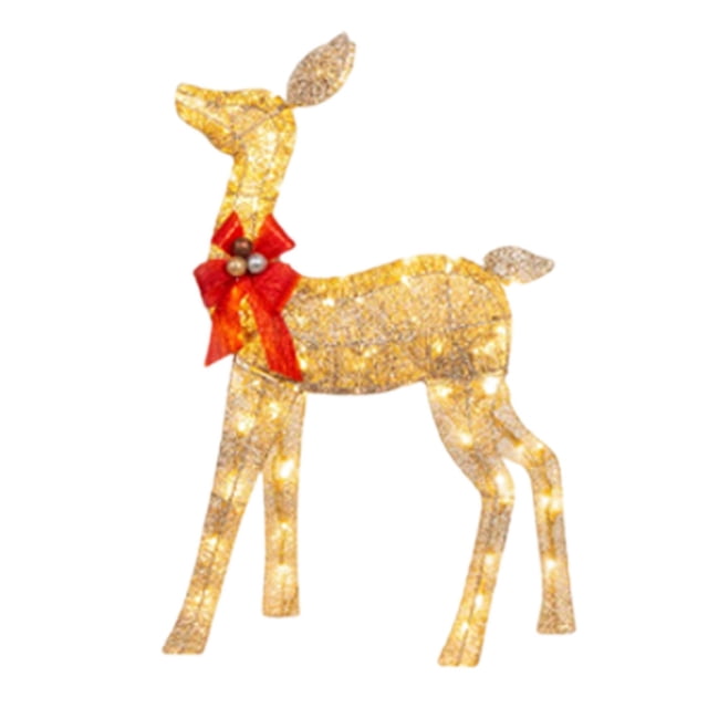 Iluminaciones De Ciervos De Navidad Iluminaciones de ciervos navideños con luz LED que brilla intensamente adorno de alce regalo de vacaciones (S)