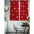 thumbnail image 4 of Christmas Gold Sheer Curtains 2 Panels Set, and White Snowflake Red Window Sheer Curtains for Living Room/Bedroom, Light Filtering Rod Pocket Voile Drapes, 52" W x 72" L, 4 of 7