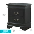 thumbnail image 2 of Glory Furniture Louis Phillipe 2 Drawer Nightstand in Black, 2 of 8