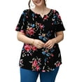 thumbnail image 2 of a.Jesdani Women's Plus Size Tunic Tops Short Sleeve V Neck Casual Henley Shirts m-4x, 2 of 10
