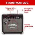 thumbnail image 3 of Fender Frontman 20G Guitar Combo Amplifier - Black Bundle with Cable and Austin Bazaar Exclusive 12-Pack Picks, 3 of 8