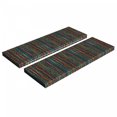 thumbnail image 1 of Abstract Bench Cushion Set of 2, Modern Art Pattern with Vertical Wavy Lines in Rainbow Colors on Black Background, Standard Size Foam Pad and Decorative Cover, Multicolor, by Ambesonne, 1 of 4