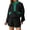Black, variant on Long Sleeve Women 2 Pieces Sweatsuit Half Button Sweatshirt and Shorts Sets Outfit