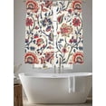 thumbnail image 5 of Boho Flowers Sheer Curtains 63 Inch Length 2 Panels Set, Watercolor Red Orange Floral Branch Leaf Voile Window Treatment Rod Pocket Curtains Sheers Drapes for Bedroom/Living Room/Kitchen 52x"63"x2, 5 of 7