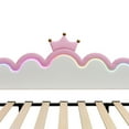 thumbnail image 6 of Twin Extending Daybed with LED Lights, Modern Upholstered Princess Daybed With Crown Headboard,Pink, 6 of 10