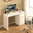 thumbnail image 6 of White Desk with Drawers, 55 Inch Small Cute Desk for Bedroom, Home Office PC Desk Workstation Study Table Desk with Storage, White, 6 of 7