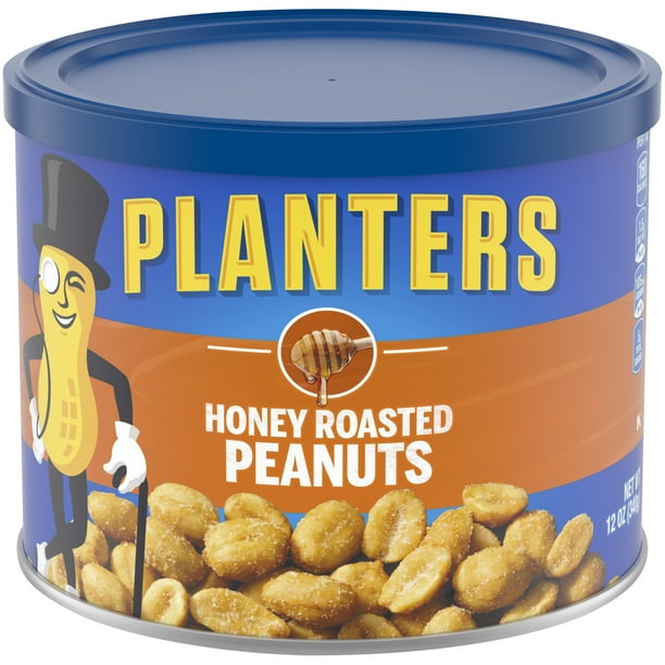 Planters Honey Roasted Peanuts, 12 oz Canister