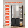 thumbnail image 6 of KFFKFF 3-Tier Laundry Organizer with Rack, Tall Hamper Featuring Shelves and Drawers, Freestanding Storage Unit with Durable 600D Oxford Cloth Bags and Ladder Shelves for Sorting Dirty Clothes, 6 of 9