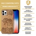thumbnail image 7 of Case Yard Wooden Case Outside Soft TPU Silicone Slim Fit Shockproof Wood Phone Cover for Girls Boys Men and Women Supports Wireless Charging Royal Elephant Mandala Design case for iPhone-12-Pro-Max, 7 of 7