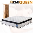 thumbnail image 5 of Queen Rose 12'' Queen Size Mattress Hybrid Memory Foam Mattress, Medium Firm, Pressure Relief, Mattress in a Box, 5 of 12