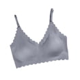 thumbnail image 4 of Lumtrix Scalloped Bras for Women No Underwire Soft Push Up Wireless Bras Deep V Neck Seamless Bralettes Light Blue 38, 4 of 4