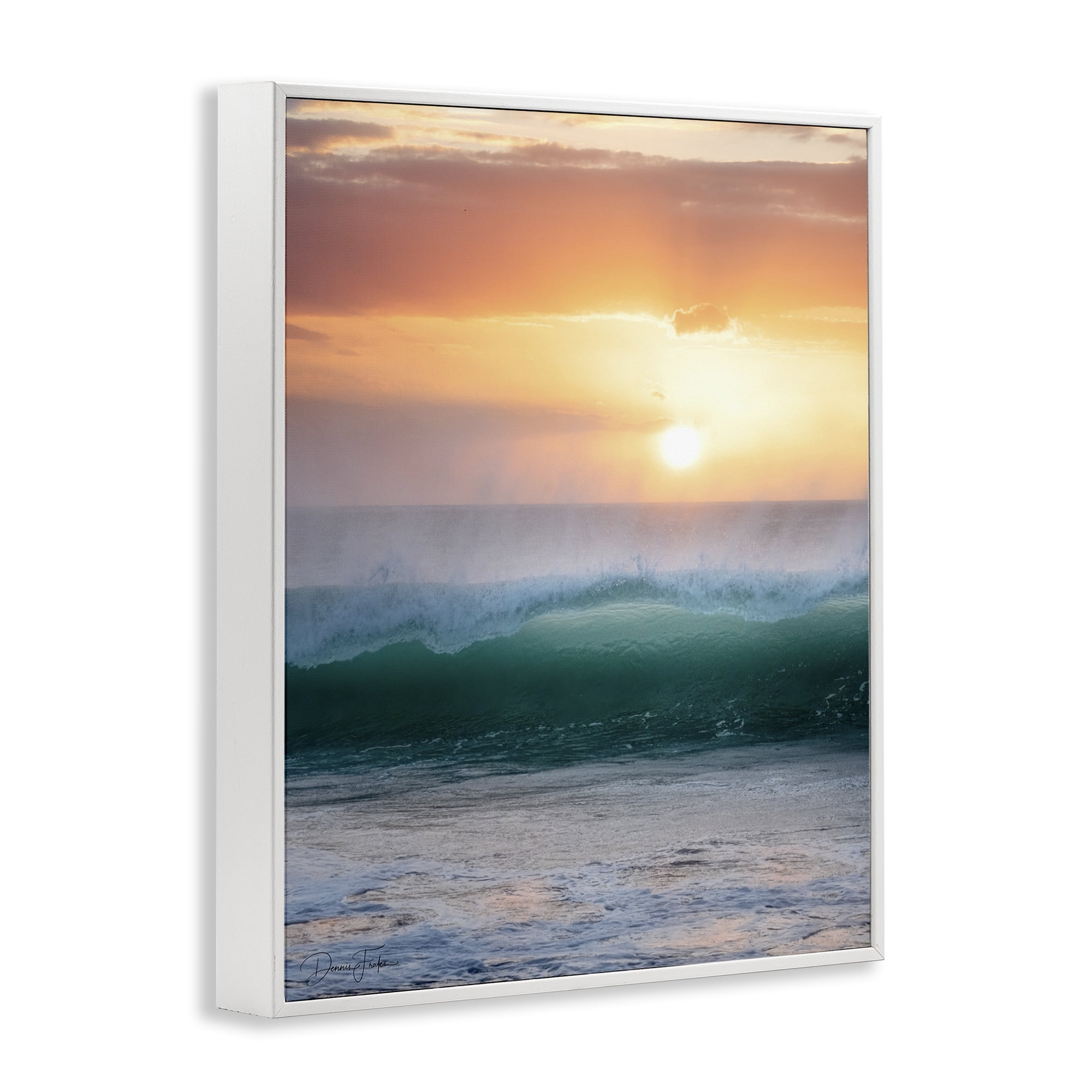 Stupell Industries Breaking Sea Wave Coastal Photography White Framed Art Print Wall Art, 24 x 30