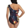 thumbnail image 5 of Honeii Watercolor Bald Eagle for women's one-piece swimsuit featuring a chic one-shoulder design experience elegance and style in the water-Medium, 5 of 6