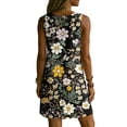 thumbnail image 7 of IUYRTFE Women's Sleeveless V Neck Floral Print Summer Dress with Pockets Loose Fit Casual Shift Tunic, 7 of 7