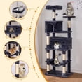 thumbnail image 3 of GOXIFACHOY Heavy Duty Cat Tree,67in Multi-Layered Tall Cat Tower for Indoor Large Adult Cats,XL Compact Cat Stand with Hammock,Sisal Scratching Post,Removable Plush Perch,Condo,Dark Gray, 3 of 9