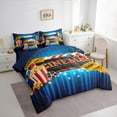 thumbnail image 3 of Manfei Cinema Ticket Popcorn 7pcs Bedding Comforter Set,Movie Time Queen Bedding Sets,Red Gold Blue Queen Sheet Sets For Child,Breathable Home Decor Reversible, 3 of 8