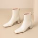thumbnail image 4 of Teissuly French Squares Head Temperament Short Boots Stretch High Heel Short Boots Chunky Heel Thin Small Leather Boots Back Zipper Short Boots Soft Leather Short Boots Teissuly WER202312144608, 4 of 8