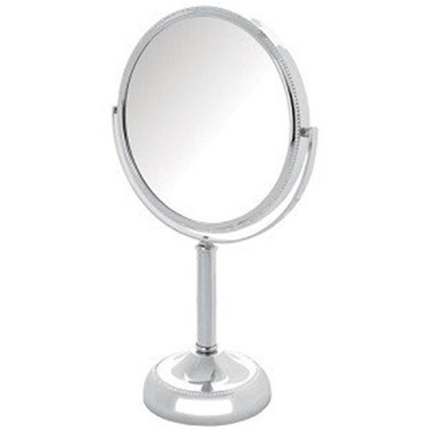 Jerdon JP918CB 10X Magnified Swivel Tabletop Vanity Mirror, Chrome