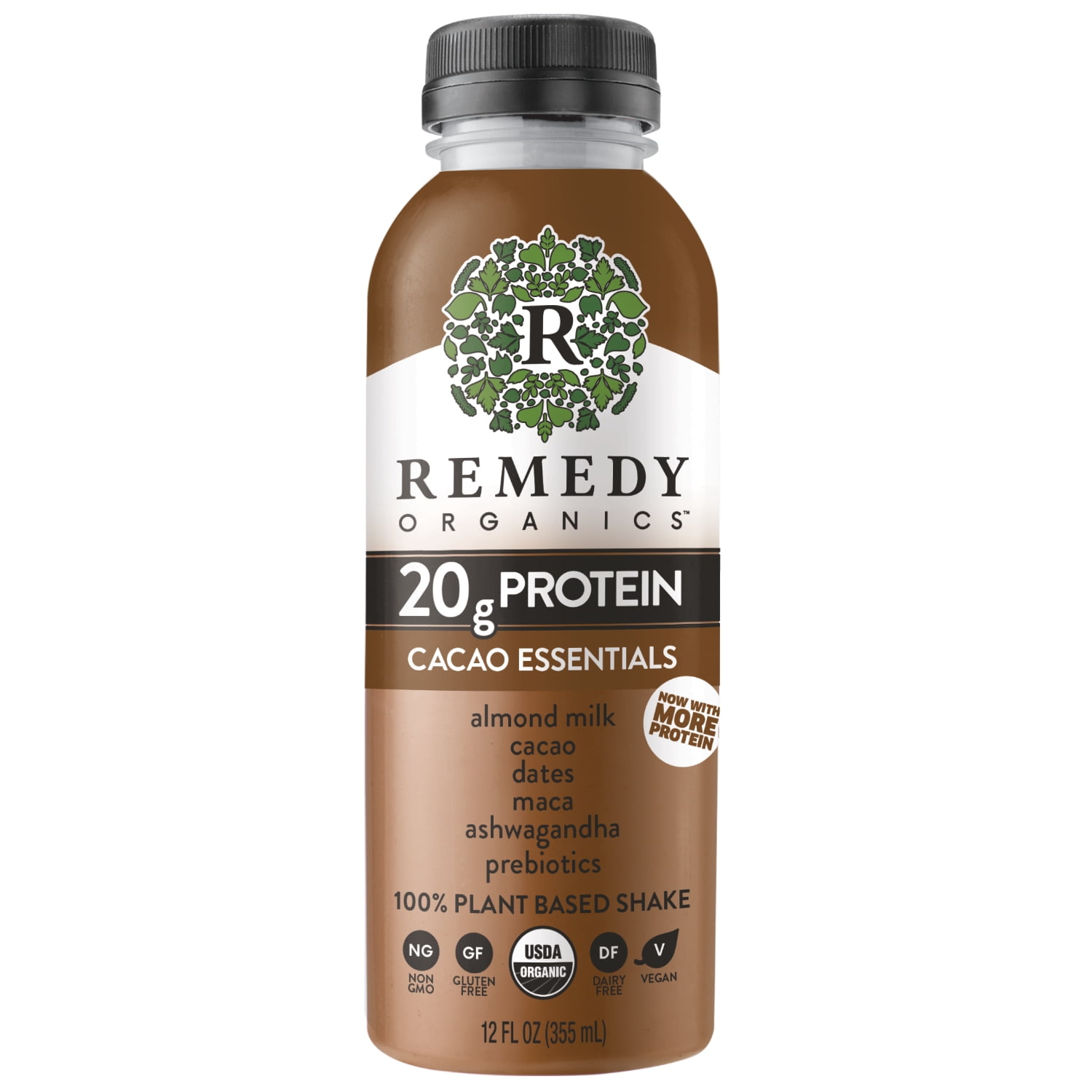 Remedy Organics Plant Based Cacao Essentials Nutritional Instant General Wellness Shake, 12 fl oz